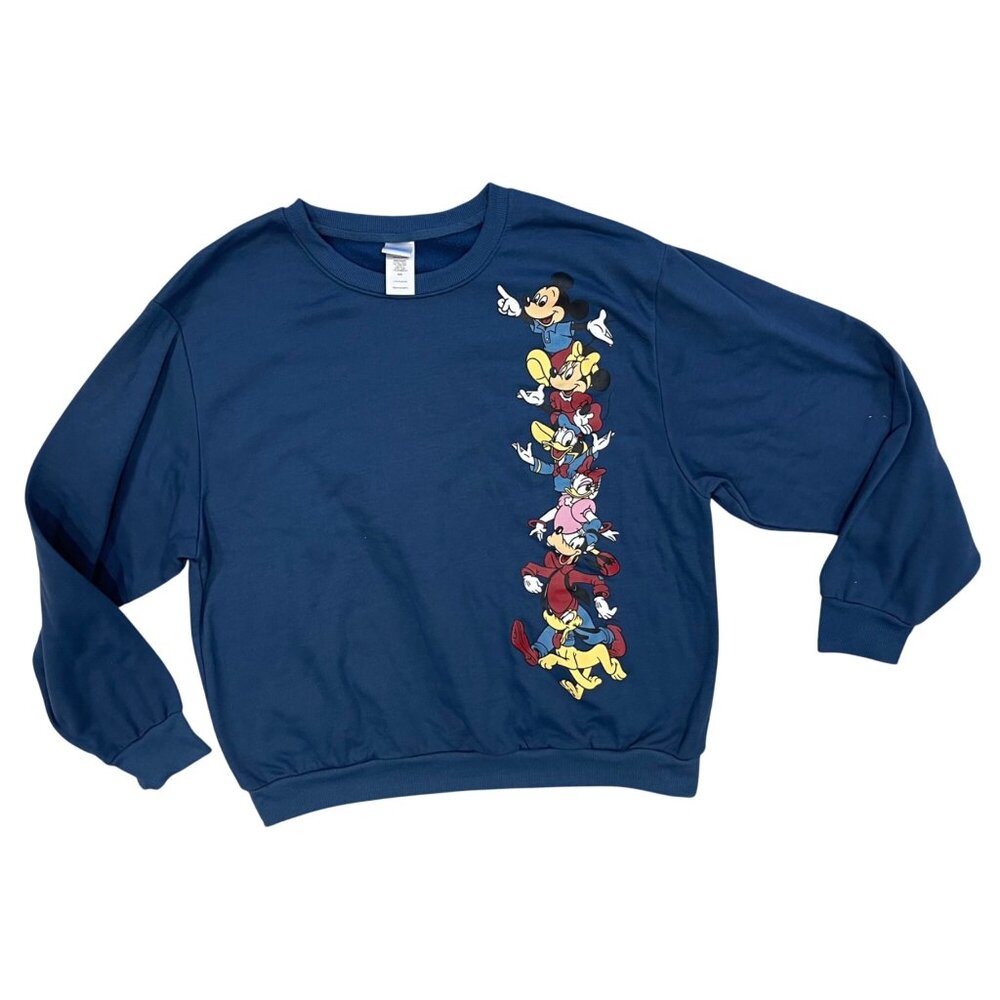 Disney Mickey and Friends Character Pullover Sweatshirt Women's Size XXL Blue